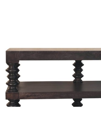 Spindle Shelf Console in Carbon Ash