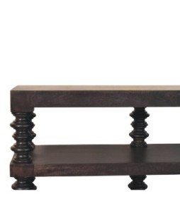 Spindle Shelf Console in Carbon Ash