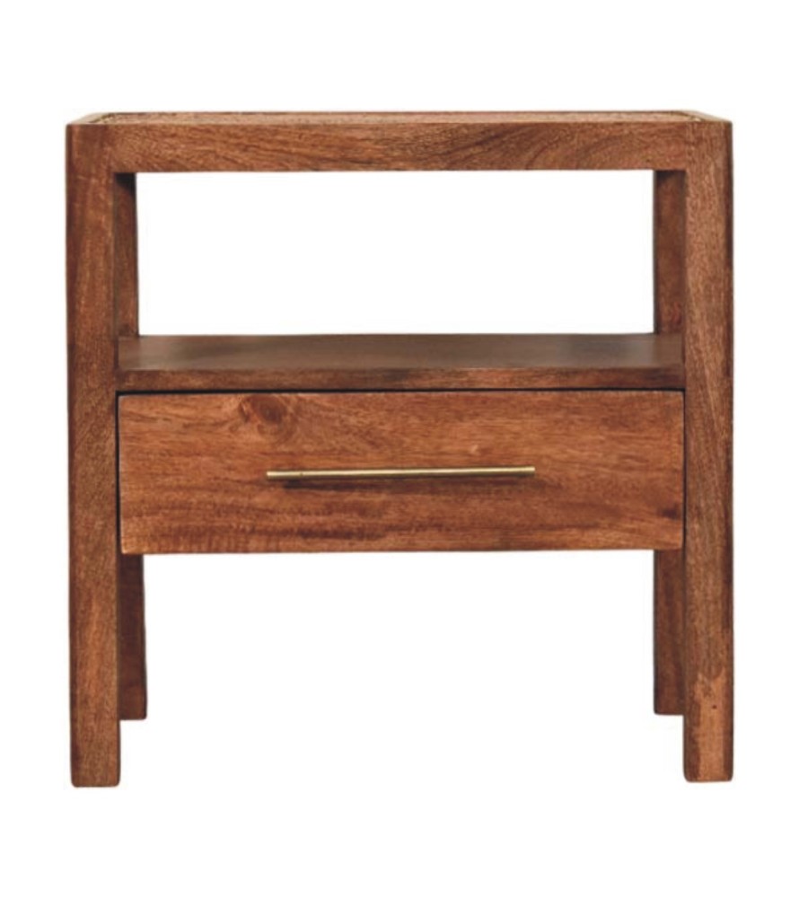 Table de chevet en rotin safran