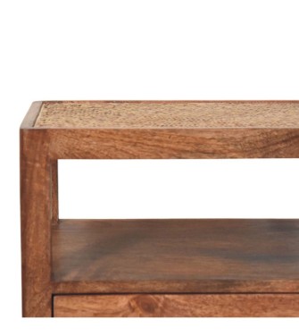 Table de chevet en rotin safran