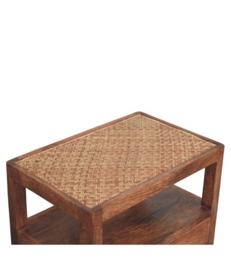 Table de chevet en rotin safran
