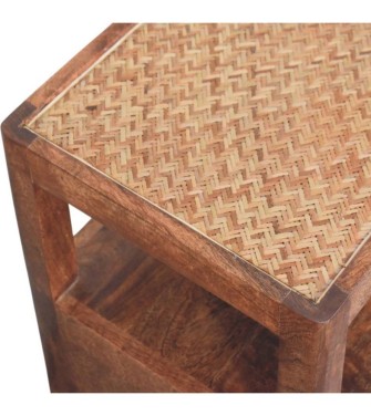 Table de chevet en rotin safran