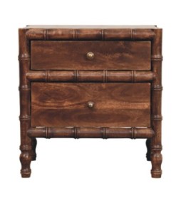 Table de chevet en bambou couleur amande grillée