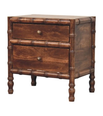 Table de chevet en bambou couleur amande grillée