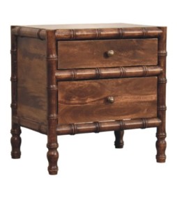 Table de chevet en bambou couleur amande grillée