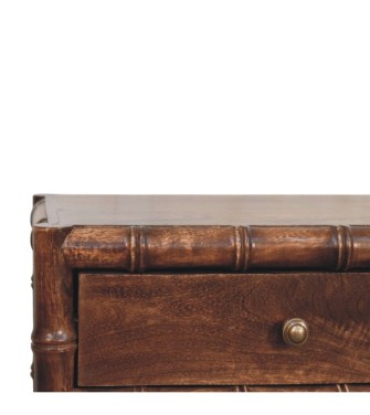 Table de chevet en bambou couleur amande grillée
