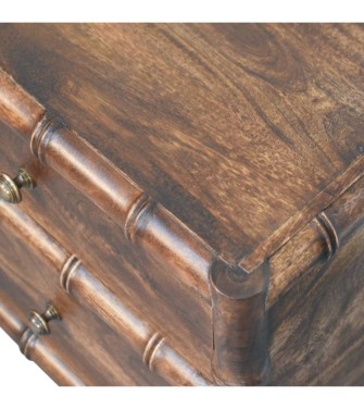 Table de chevet en bambou couleur amande grillée