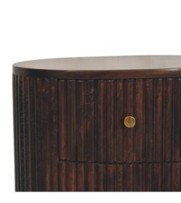 Table de chevet incurvée à 3 tiroirs