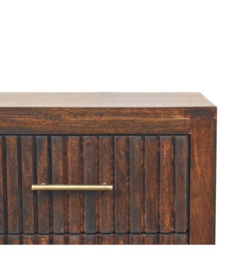 Table de chevet cannelée à 2 tiroirs