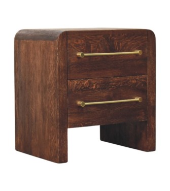 Table de chevet Aurelio en chêne fumé