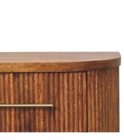 Table de chevet côtelée avec détails en laiton