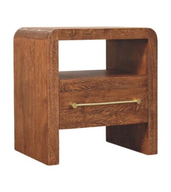Table de chevet ouverte Aurelio en chêne fumé
