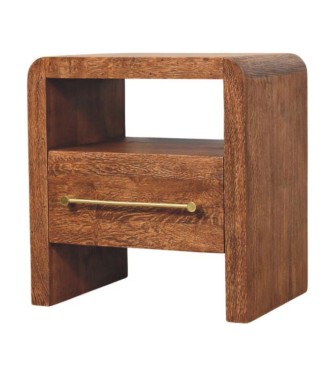 Table de chevet ouverte Aurelio en chêne fumé