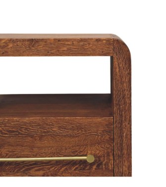 Table de chevet ouverte Aurelio en chêne fumé