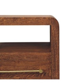 Table de chevet ouverte Aurelio en chêne fumé