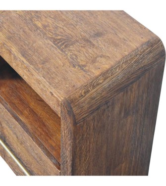 Table de chevet ouverte Aurelio en chêne fumé