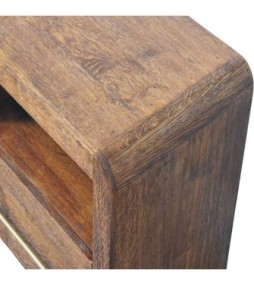Table de chevet ouverte Aurelio en chêne fumé