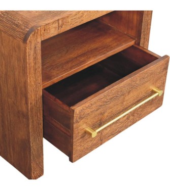 Table de chevet ouverte Aurelio en chêne fumé
