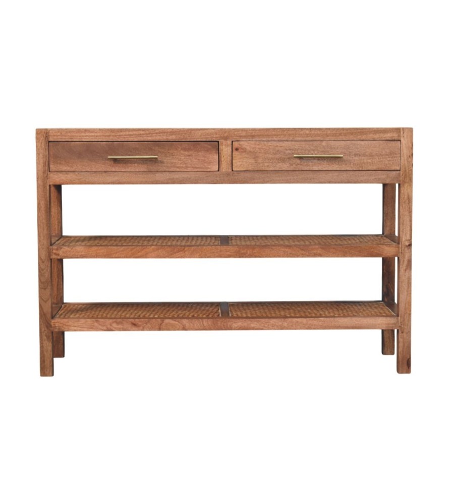 Saffron Rattan Console
