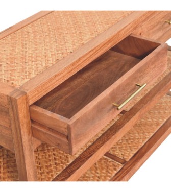 Saffron Rattan Console