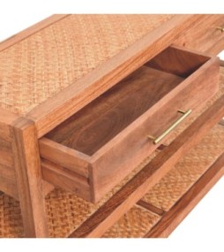 Saffron Rattan Console